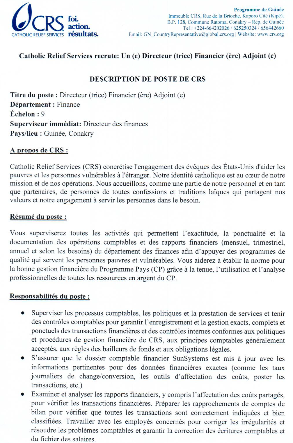 CRS recrute en Guinée